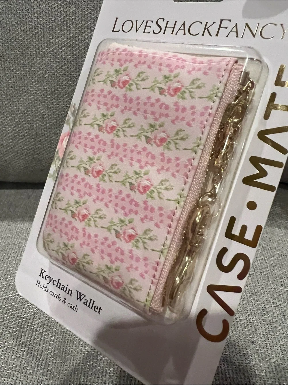New Loveshackfancy – Case-Mate Blooming Heirloom Zipper Coin Pouch Strawberry